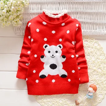 

2016 new boys sweater cute cartoon girls sweater warm thickening winter kids cotton outwear children knitted cardigan pull fille