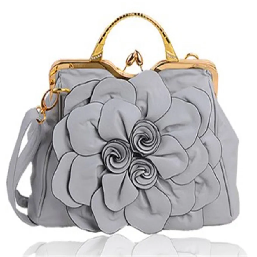 

Short Handle Frame Women Bag With Flower Handbag Over Shoulder Yellow Kiss Lock Woman'S Black Bags Large Tote Handbag Statement