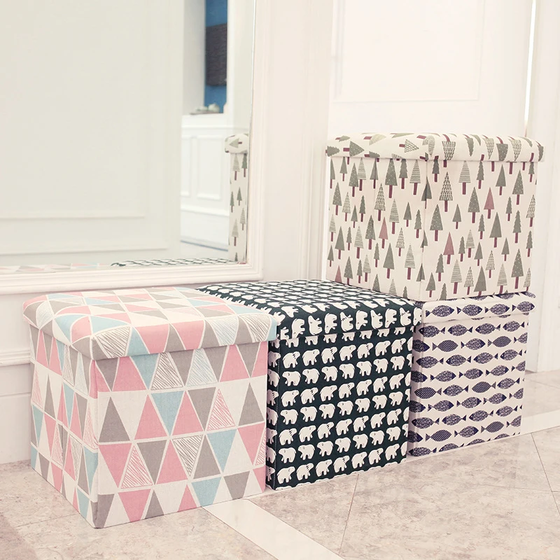 

Sponge Storage Stool Multifunctional Folding Box Storage Stool Storage Box Footrest Stool Seat With Organizer For Shoe Bench