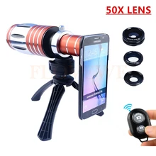 Объективы для фотоаппаратов комплект 50X Металл телефото зум Lentes для iPhone 7 6 6 S плюс 5 5S se 4 4S samsung Fisheye Широкий формат макро Объективы