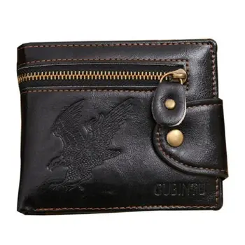 

Gubintu Men's New Fashion High Quality Mini Zipper Purse Male Pu Leather Card Cash Receipt Bags Holder Boys Clutch Purse Dec7