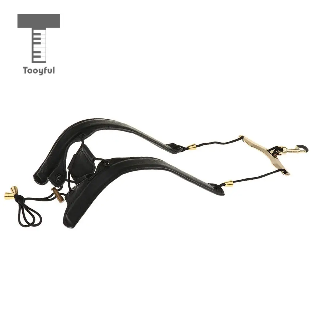 Tooyful черный/коричневый Регулируемый кожаный саксофон плечевой шейный ремень с пряжкой ширина 24 мм для sax plyers любителей музыки