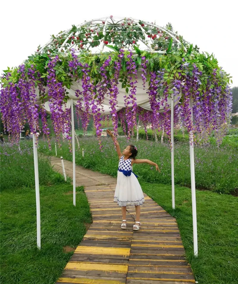 12 шт./компл. 110 см венки из Wisteria Висячие Цветы гирлянда для свадьбы автомобиля дома