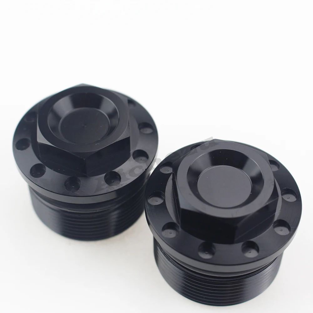 ACZ Motorcycle 1 Pair 39mm Black Anodized Fork Tube Cap Bolt Aluminum