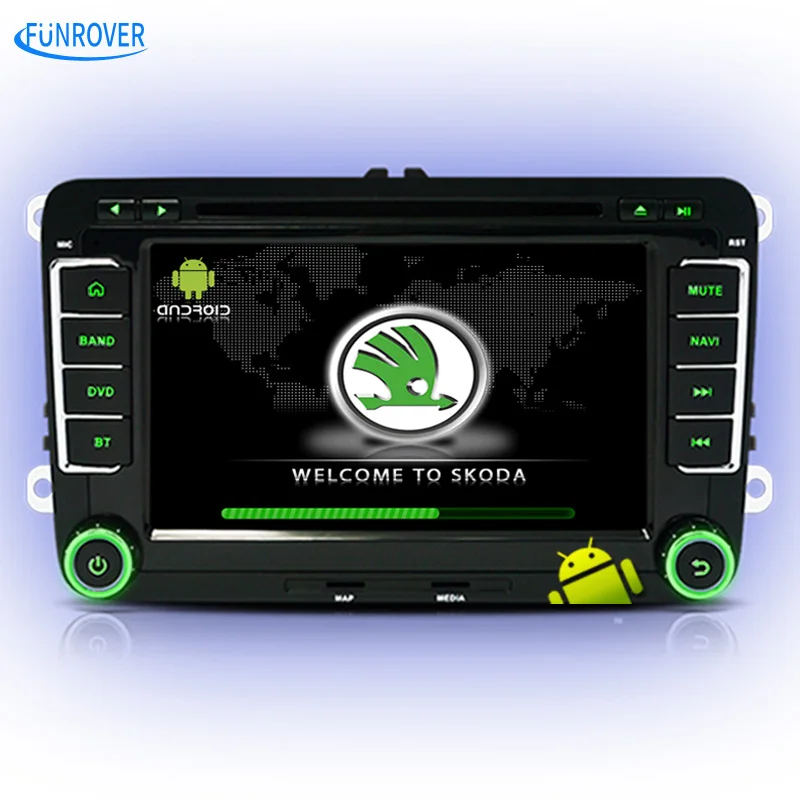 FUNROVER Autoradio Car cd Radio player for Skoda octavia fabia rapid