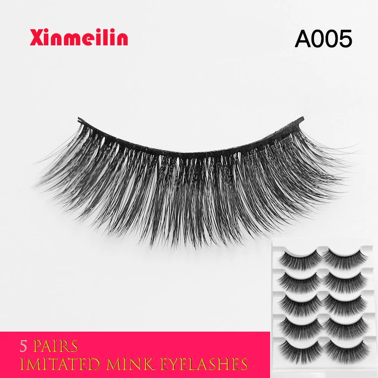 

eyelashes 5 pairs 3D faux natural long thick individual false eyelashes extension lashes wholesale eyelashes with eyelash boxess