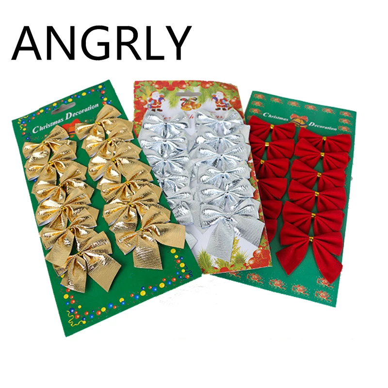 ANGRLY Рождество Галстук с рисунком дерева Bowsdecoration новый год Рождественские
