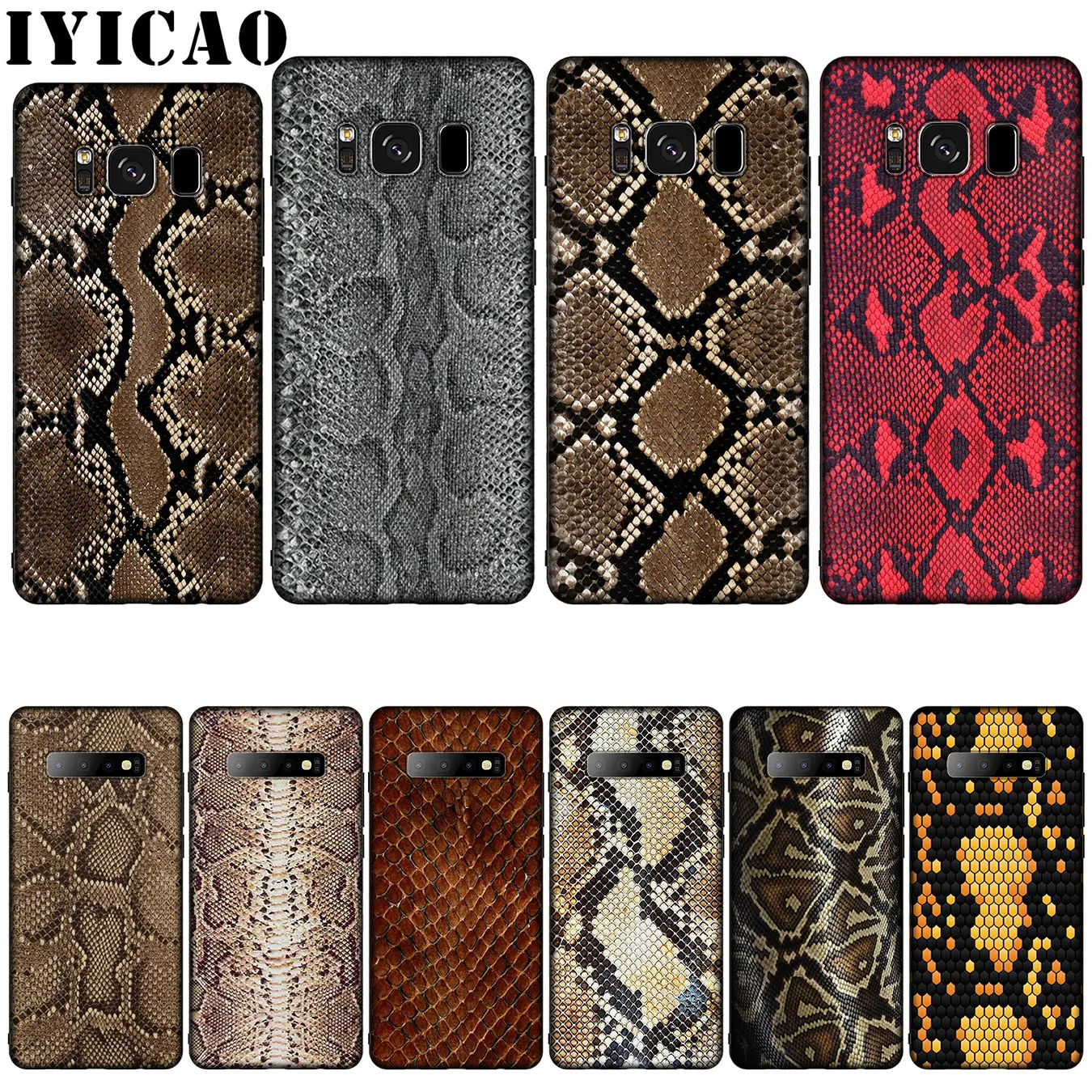 

IYICAO Snake Skin DIY Printing Drawing Silicone Soft Phone Case for Samsung Galaxy S10 S9 S8 Plus S6 S7 Edge S10e E Cover