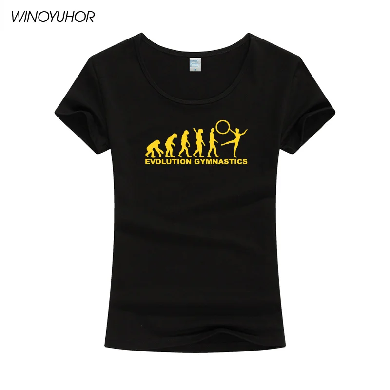 Summer Short Sleeves Cotton T-shirt Women Evolution Of Gymnastics Printing O-Neck T Shirts Summer Fashion Female Tops Tee Summer Short Sleeves Cotton T-shirt Women Evolution Of Gymnastics Printing O-Neck T Shirts Summer Fashion Female Tops Tee