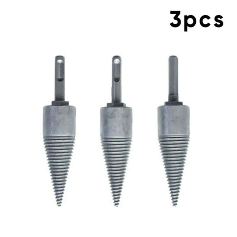 

3Pcs/set Carbon steel Cone Log Wood Splitter Machine Drill Bit 10mm Square/Round/Hex Shank