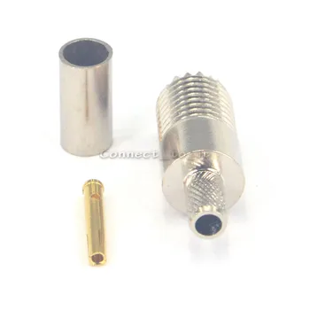 

100 Pieces Mini UHF female nickelplated Jack connector crimp for LMR195 RG58 RG142