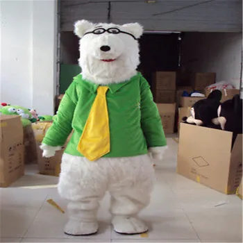 

Advertising Carnival Halloween Polar Bear Mascot Costume Suits Festival Cosplay Party Game Dress Adults Size Holiday Outfits New
