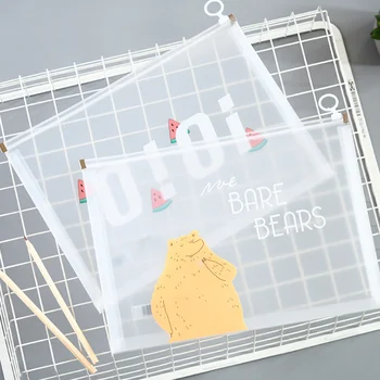

1 Pcs Cute A4 Animals Bear PP Document sBag File Folder Office Stationery Binding Supply Paper Clips Filing Products