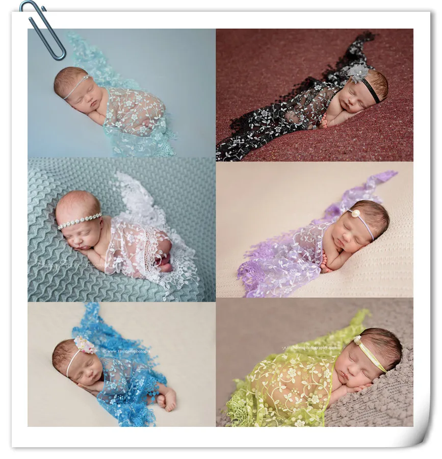 

Baby Wraps Photography Props Baby Lace Wrap Newborn Photo Props Accessories Scarves Newborn Photography Props Embroidery Scarf