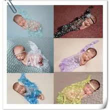 Детские одеяла реквизит для фотосъемки детское кружевное покрывало для новорожденных фото реквизит-аксессуары шарфы для новорожденных реквизит для фотосъемки шарф с вышивкой