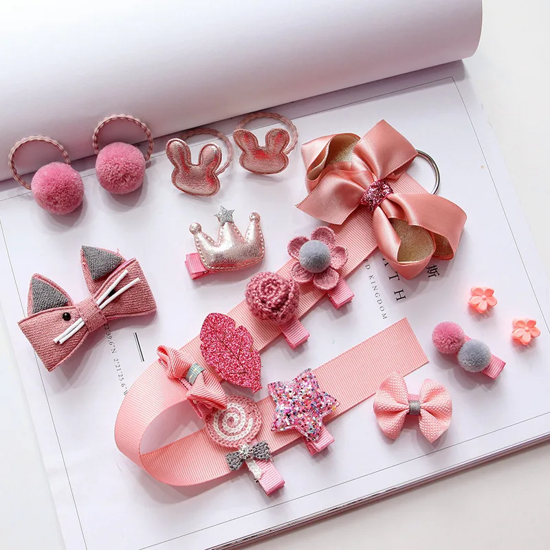 

Toddler Girl Princess Hairpins Elegant Hair Clips Girls Headwear Set Baby Hair Accessories 18 Pcs Newborn Photography Props