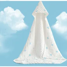 Марлевые Детские хлопчатобумажное одеяльце Младенческая шесть слоев одеяло с капюшоном банное полотенце для малыша конверт для младенцев Новорожденные банные аксессуары