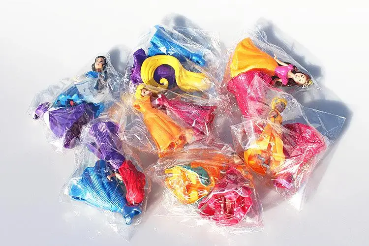 JOY YIFOR7pcs/set Snow White Princess Action Figure Ariel Rapunzel Merida Cinderella Aurora Belle Princess Sexy Toys Girls Doll