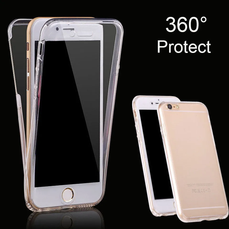 Силиконовый чехол 360 Curve для Iphone 7 SE 5 5S 6 6s 8 X Plus полностью Fundas XiaoMi 5X A1 RedMi 4A Note 4X 5A