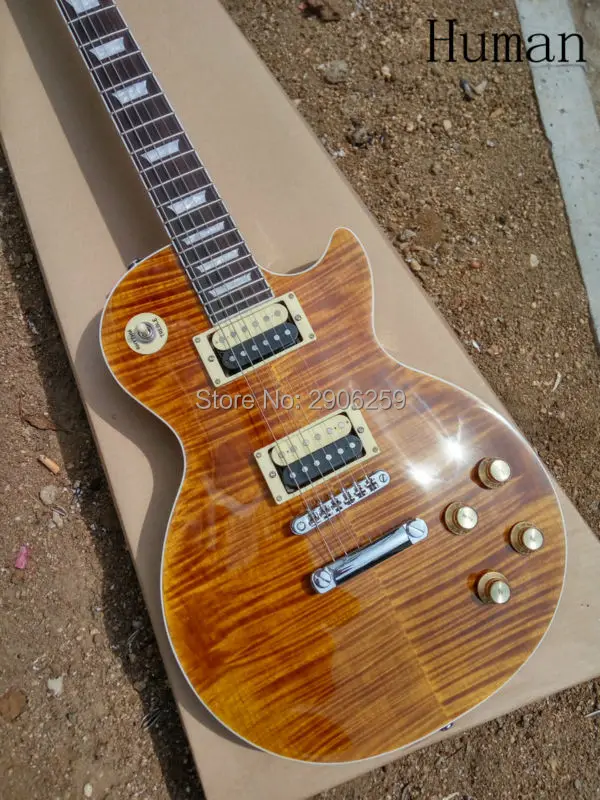 

Custom Shop slash guitar tiger striped maple cover mahogany body slash signature issued lp standard electric guitar