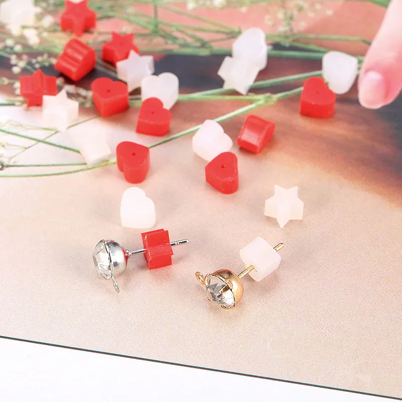100-PCS-5-5mm-6-5mm-Heart-Stars-Resin-Earrings-Accessories-Ear-Plugging-Earring-Back-Stopper