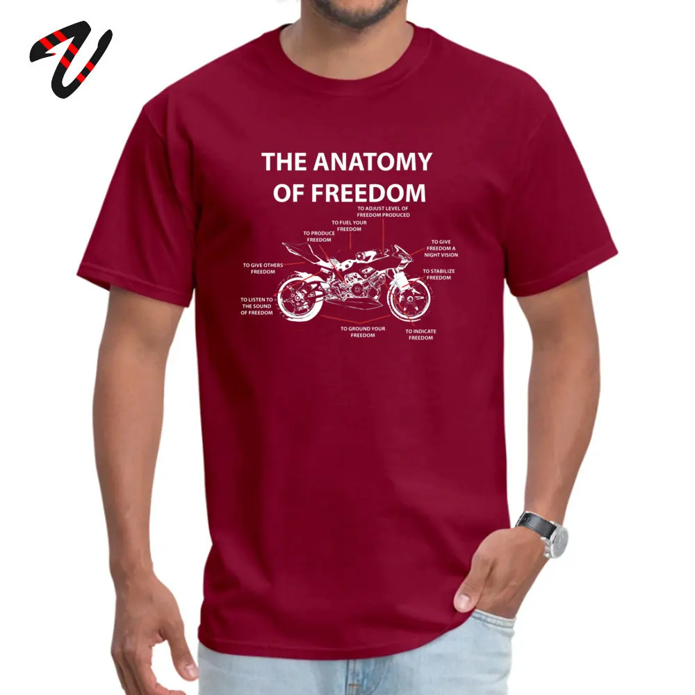 Normal Tees Funny O Neck Casual Short Sleeve 100% Cotton Mens T-Shirt Family T-Shirt Drop Shipping The Anatomy Of Freedom Shirt -21783 maroon