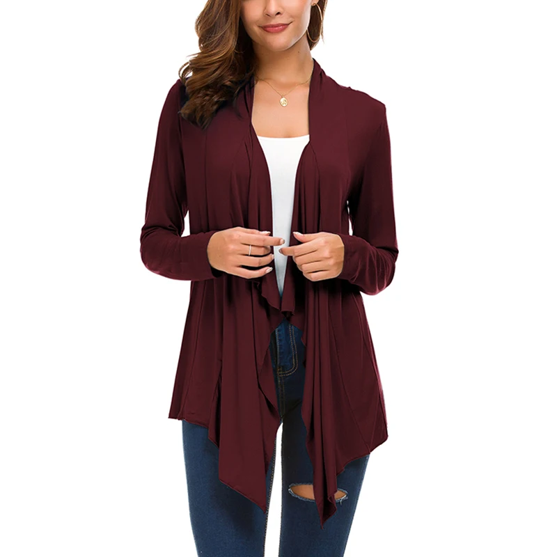 

Ladies Cardigan Open Front Popular Long Sleeve Autumn Coat