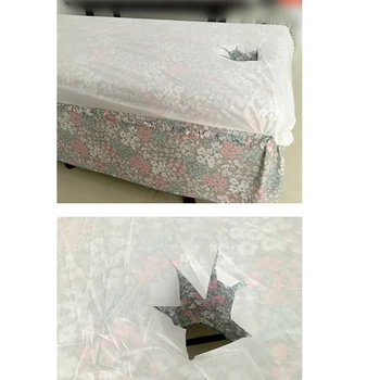 

5 Pcs Disposable Sheets One Time Massage Table Bed Cover with Face Breath Hole for Home Beauty Salon SPA