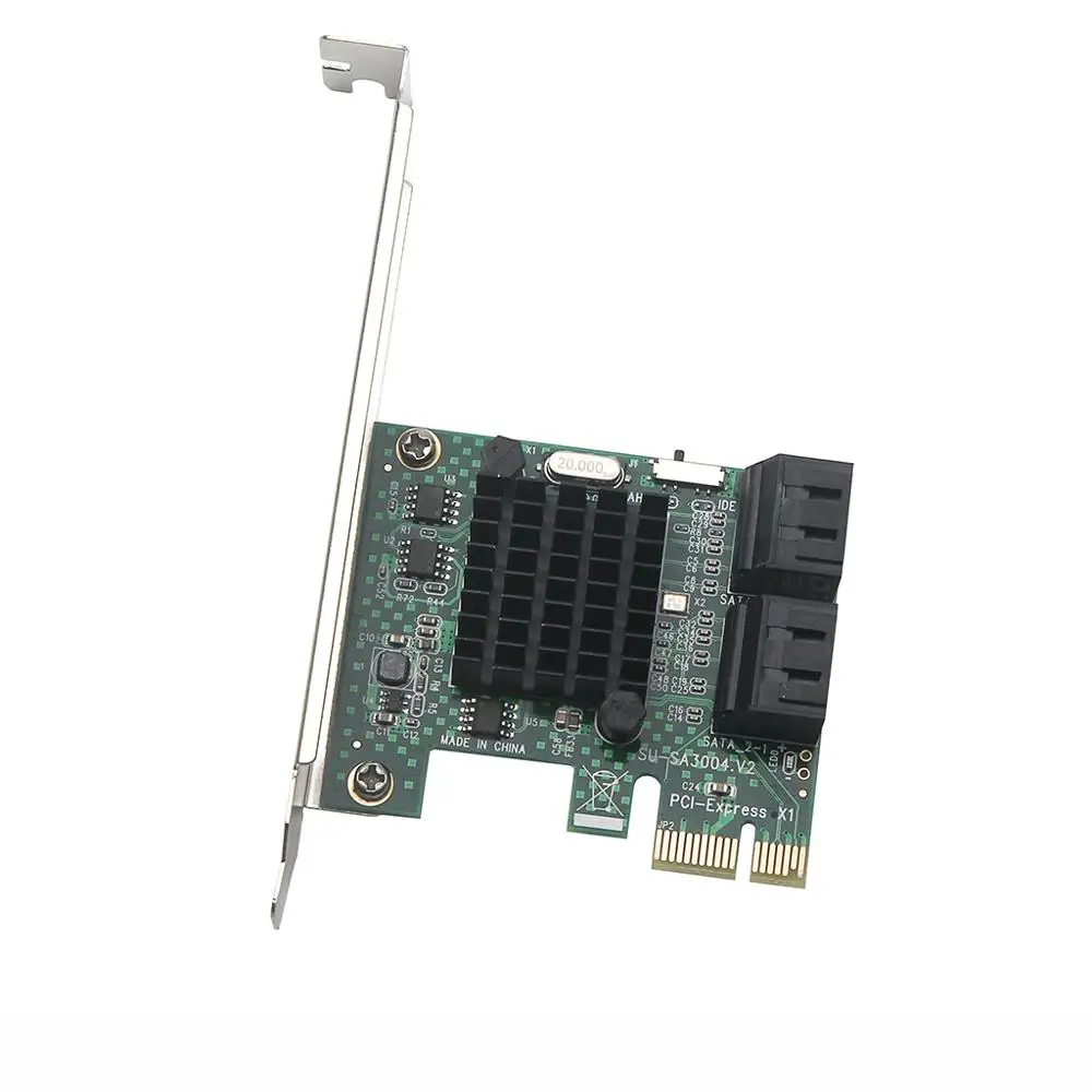 Najtaniej Dysk twardy adapter ssd PCIE pci express 1x do 4 Port Sata 3.0 6 gb s konwerter adapter do kart karta rozszerzenia radiator niski profil wspornik