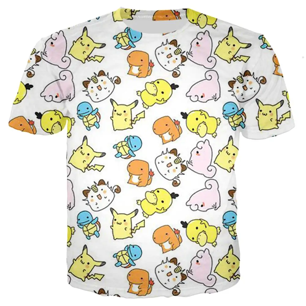 

Kids Kawaii Pokemon 3D T shirts Captain America Printer Detective Pikachu Harajuku shirt for baby boy girl Summer tops tees 07