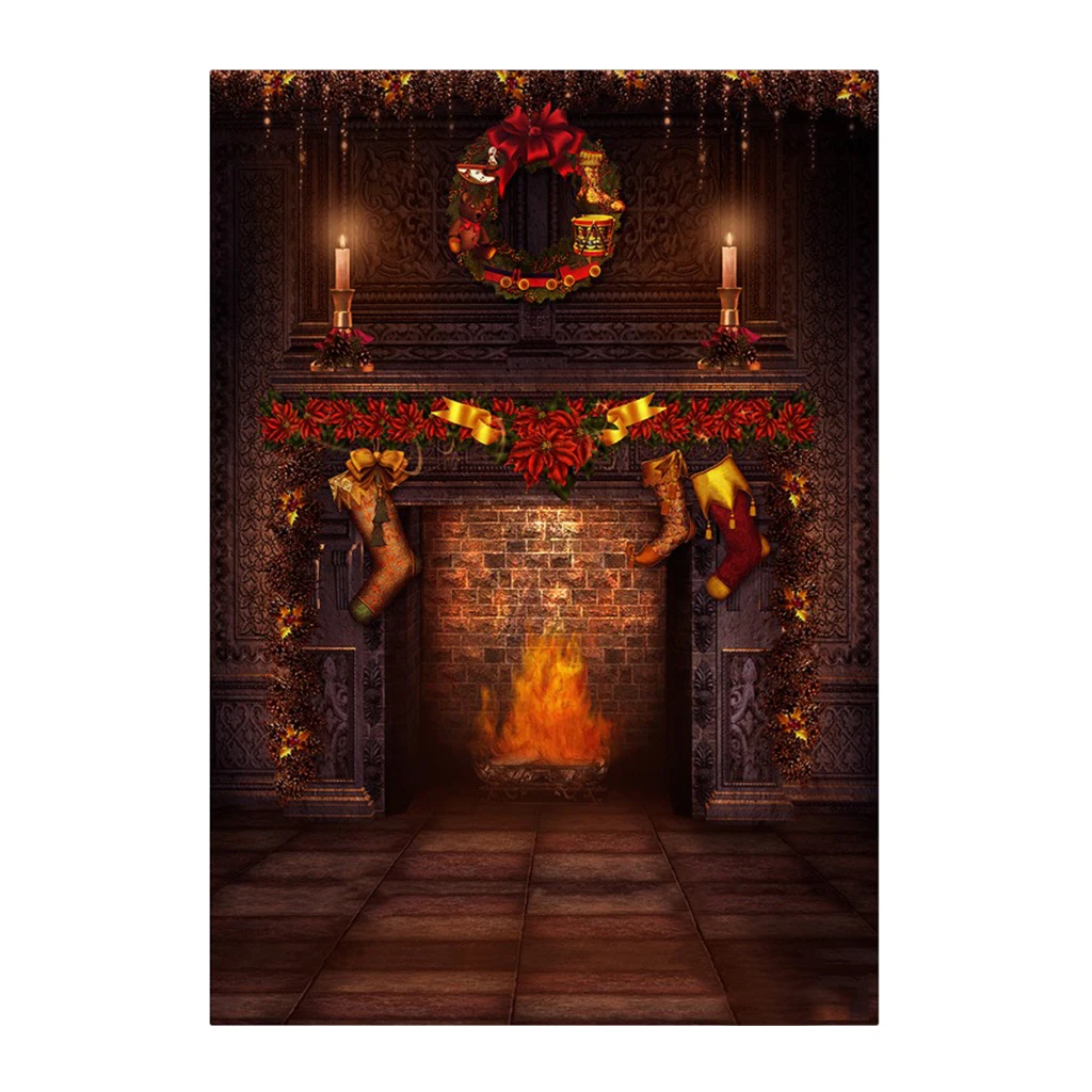 60*120cm Backdrop Photography Cloth for  Dollfie Dollhouse Life Scenes Decor Christmas Ornaments Fireplace