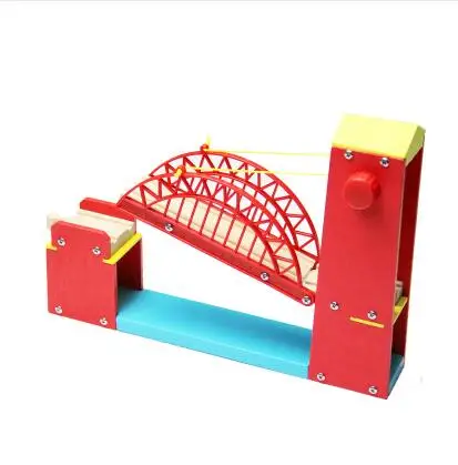 EDWONE деревянный трек железнодорожный мост аксессуары развивающие игрушки туннель крест мост совместим все деревянные дорожки Томас Биро - Цвет: Suspension bridge
