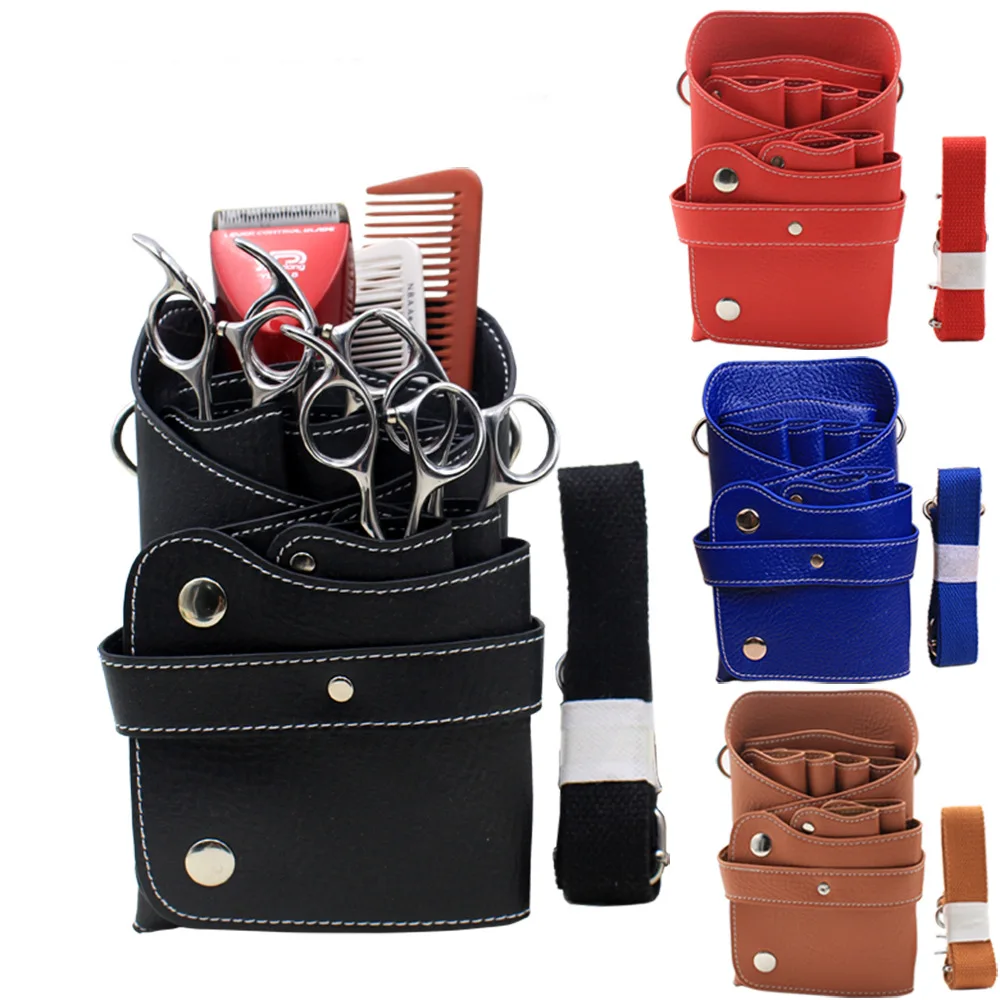 

Professional Barber PU Leather Scissors Bag Waist Pack Hairdressing Tool Pouch