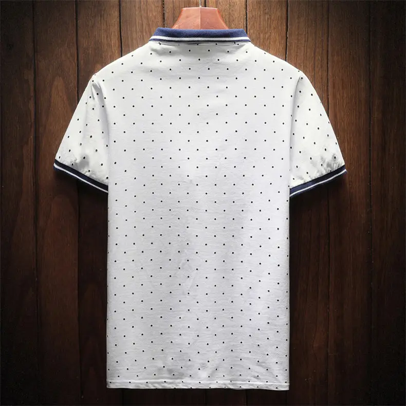 Polka Dot Polo Men Summer Short Sleeve Cotton Breathable Men Polos Male Quality Classic Brand Clothing Fast Dry Top Tees 3XL 4XL 1