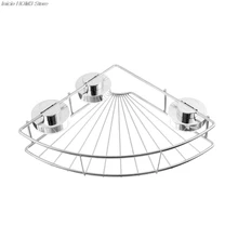 Бесшовная стойка на присоске для ванной кухни из нержавеющей стали настенная корзина для хранения штатива крепкая треугольная стойка на присоске