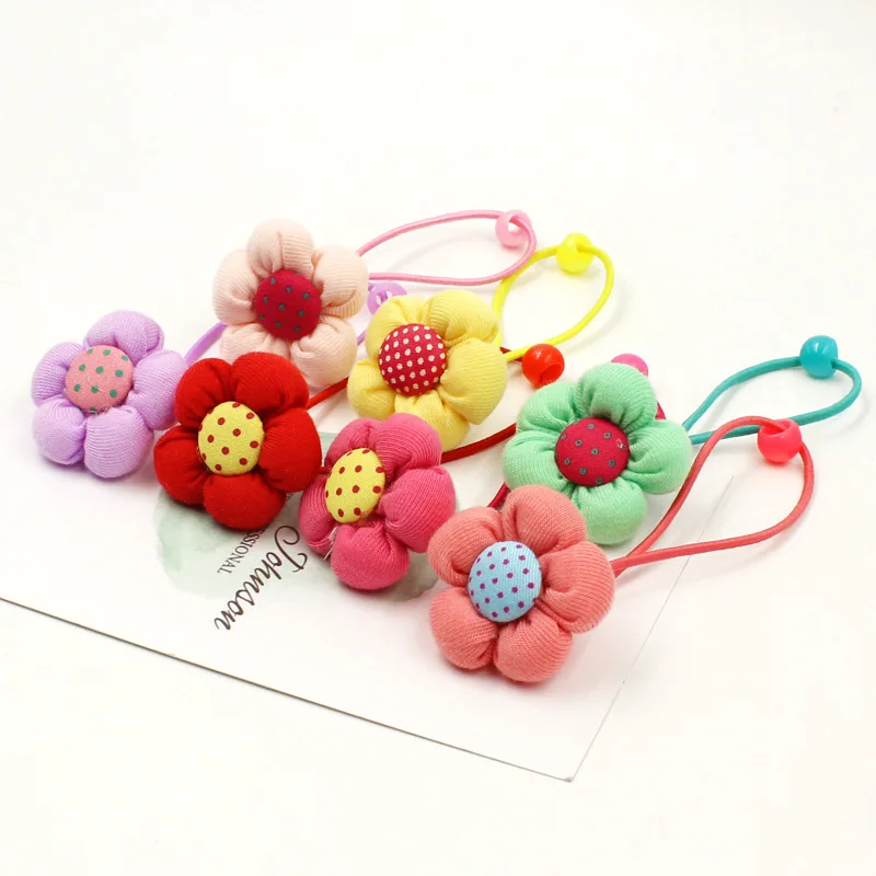 

1Pair/2pcs Fashion Sunflower Child Rubber Bands Hair Holder Elastic Hair Accessories Girl Tie Gum Kids Clips Hairpins Headwear
