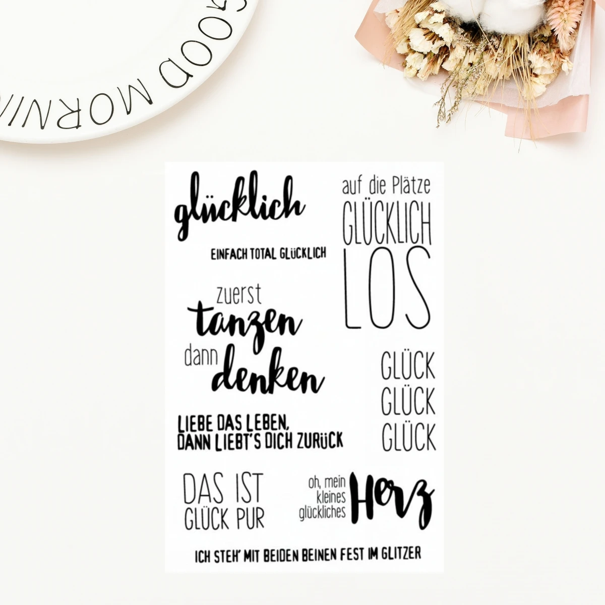 

2018 New German Common Words LOS Transparent Clear Silicone Stamp for Seal DIY Scrapbooking Photo Album Decorative Clear Stamp