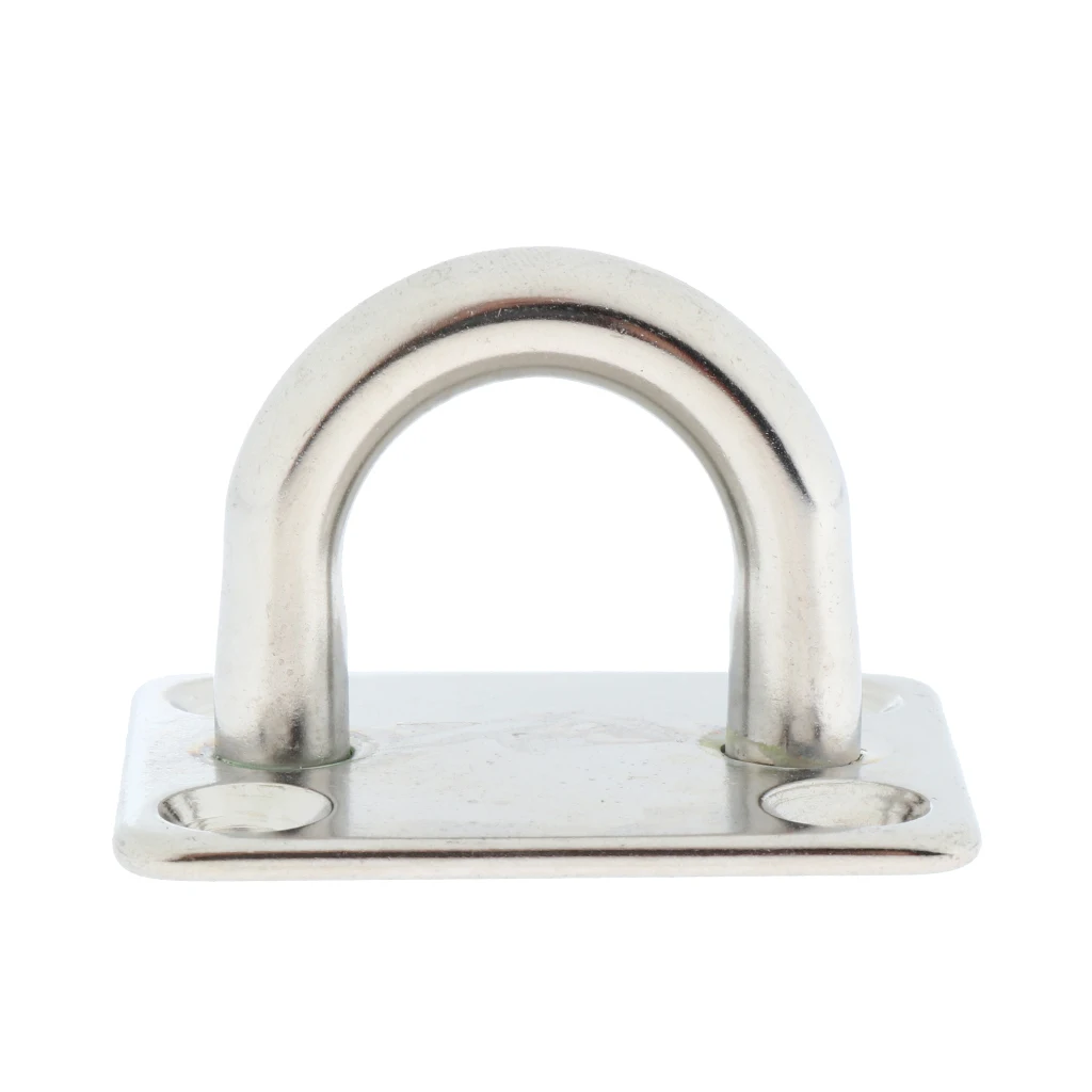 Stainless Steel Square Pad Eye Plates 8mm for Marine Boat Yacht Sailboat Sailing Water Sports Accessories Silver  