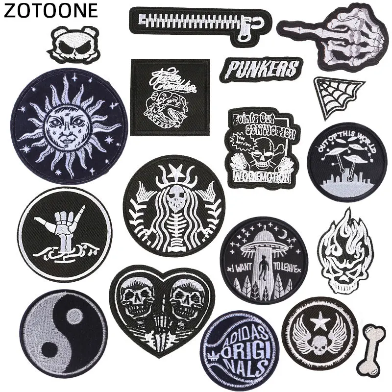 Нашивки ZOTOONE с вышивкой инопланетянин байкеров наклейки для одежды аппликация