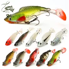1 PC Hot sale Paillette Fishing Lure 8cm 10cm Artificial Soft bait Carp Crank bait with Treble Tackle Hooks Fishing accessories