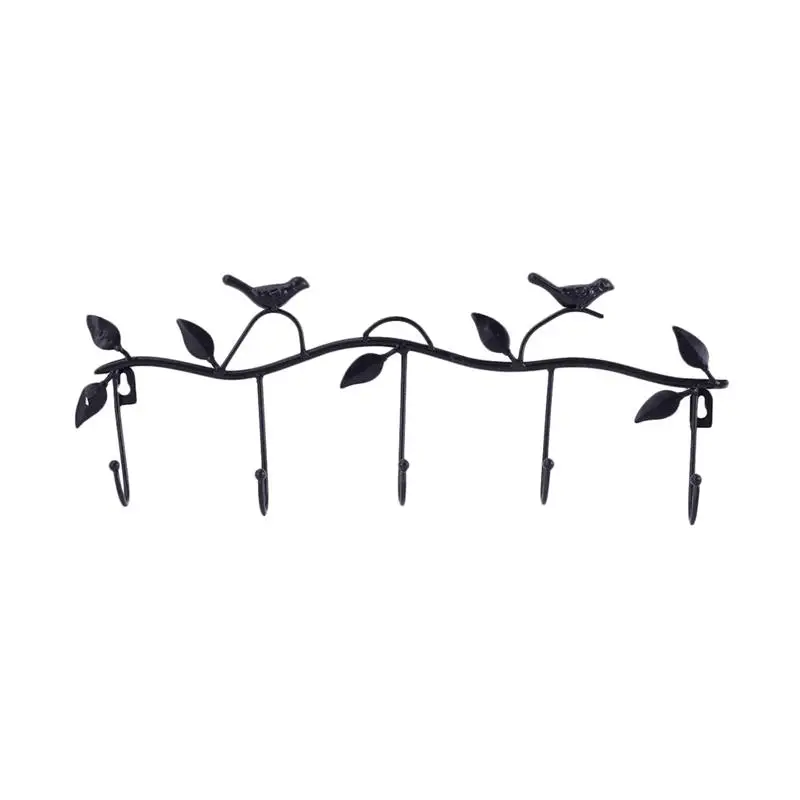 

1PC Home Decorative Hooks Black Iron Key Hanging Hook Simple Little Bird Decor Wall Hooks for Livingroom Bedroom Dining Room