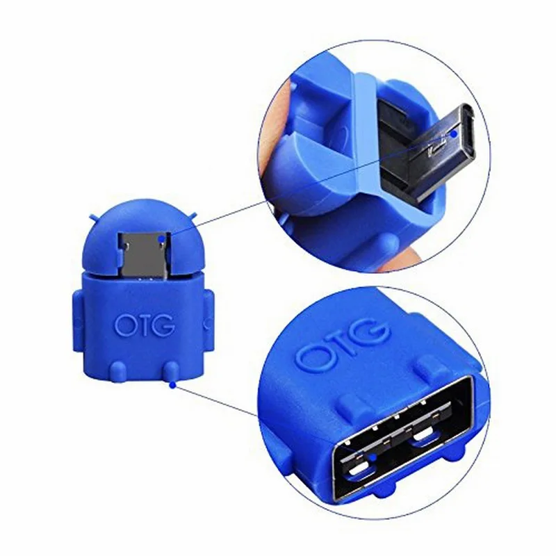 NYFundas 10PCS OTG Adapter Cartoon Robot Micro USB To USB Cable for Android Smartphone Tablet Mouse Keyboard MicroUSB Adaptador (7)
