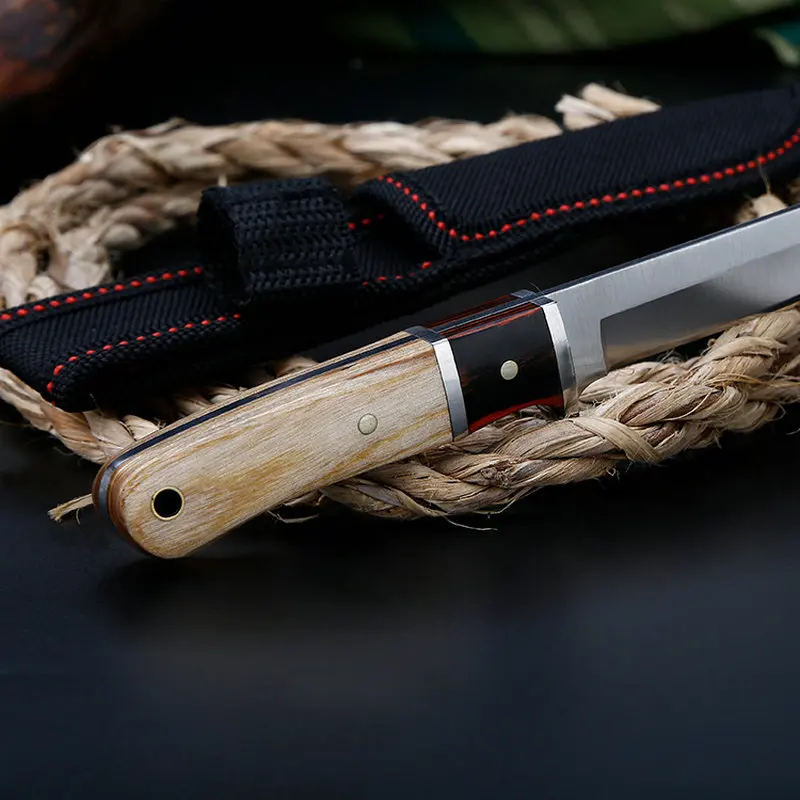 handmade wood handle outdoor camping hunting survival rescue post edc tools  (3)