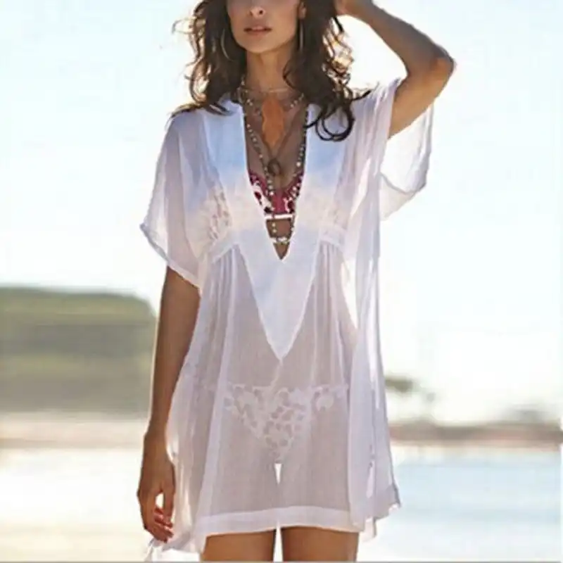 white over bikini dress