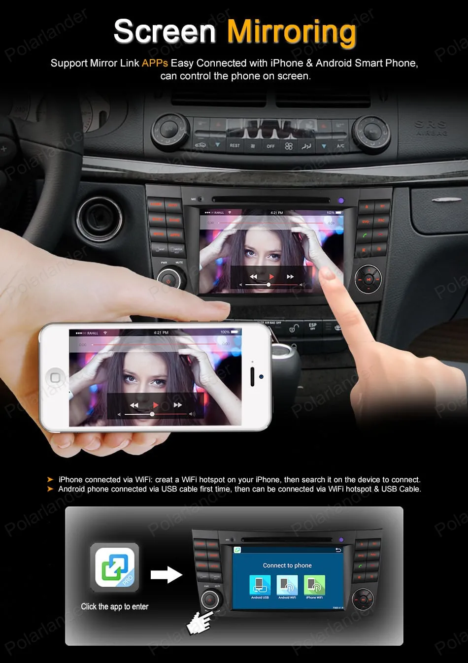 Best Android4.4 Car CD DVD player Support DTV GPS BT 3G WiFi DAB+ TPMS FM AM radio For B/enz E C/lass W211 W209 W219 11