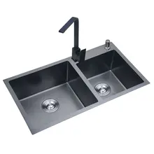 Черная чаша раковина для раковины из нержавеющей стали 304, кухонные раковины lavabo костюмы на кухне с краном