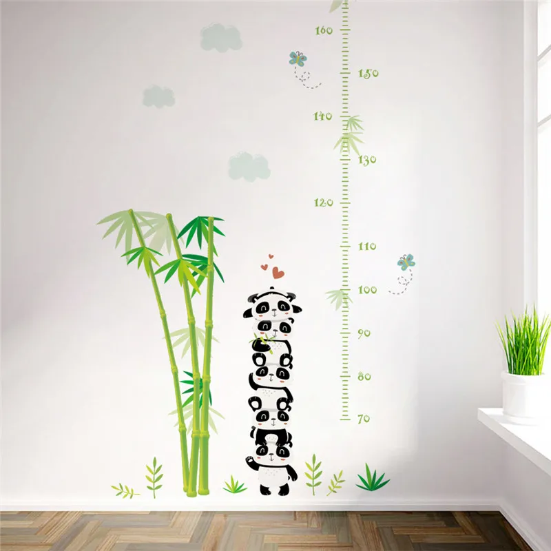 

animals bamboo height measure chart wall stickers for kids rooms wall decals poster art mural