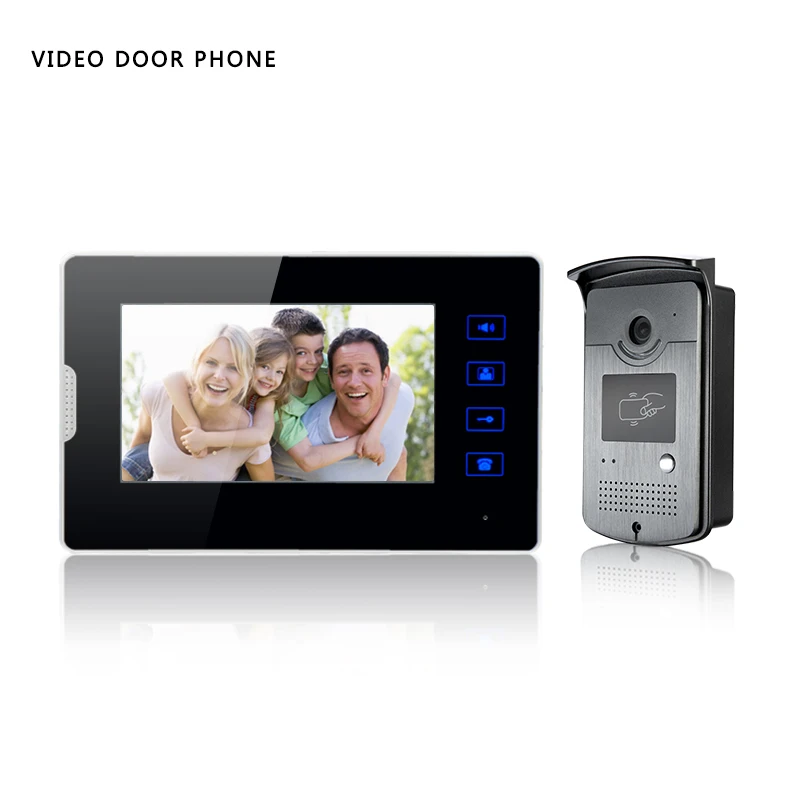 

YobangSecurity Wired 7" inch Video Door Phone House Gate Intercom with 1 Indoor Monitor System And RFID ID keyfobs