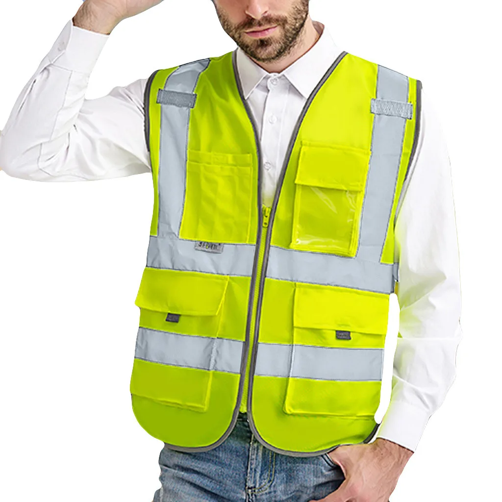 The Yellow Vest Clothes Men Road Work High Visibility pullover