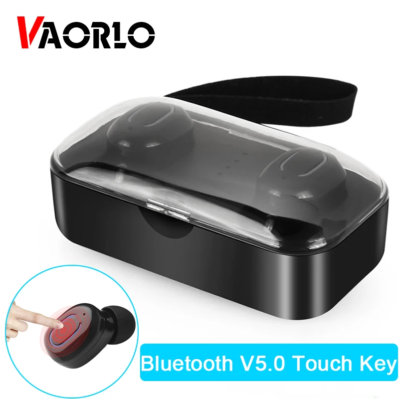 

VAORLO V5.0 TWS Bluetooth Earbuds Earphone Mini Stereo Music Sport True Wireless Headset Portable Super Bass Sound Binaural Call